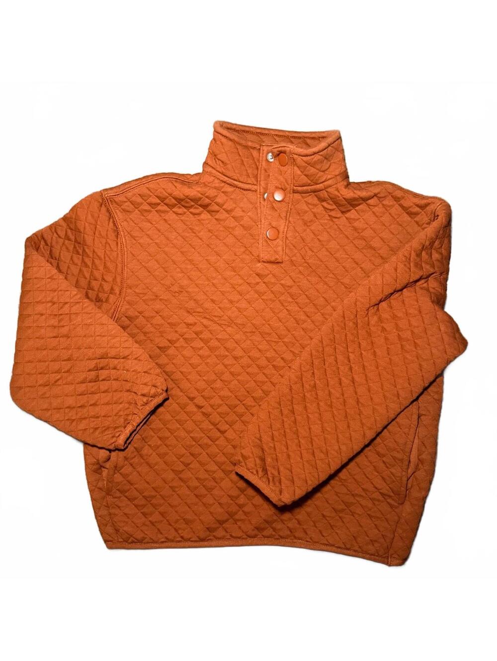 Old Navy boys Quilted Orange Pullover Sweatshirt Medium
